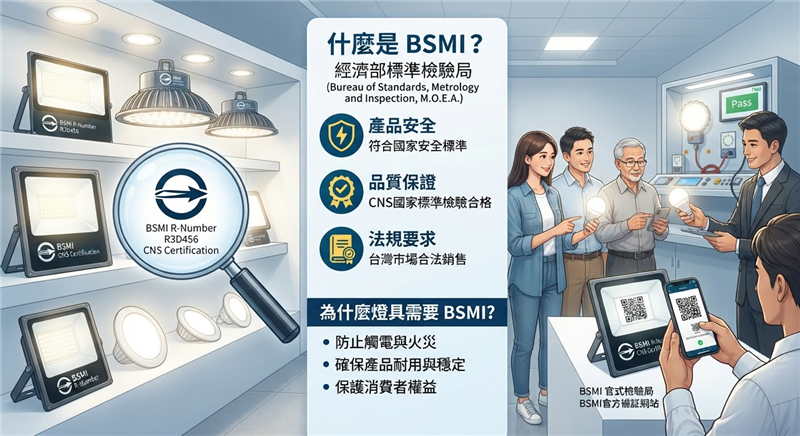 BSMI是什麼?認識台灣商品檢驗標誌與燈具選購重點-示意圖