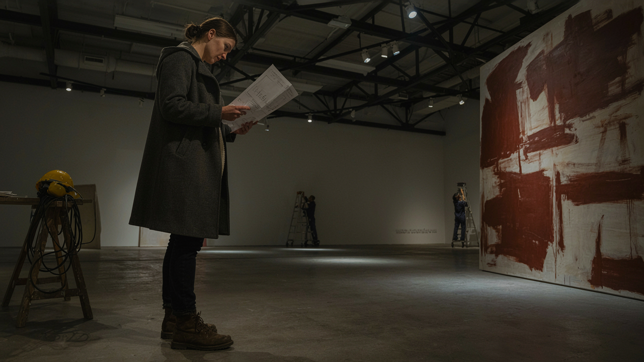 畫廊照明規劃-從作品展示、燈光選擇到空間氛圍一次了解(人員規劃畫廊照明示意圖)